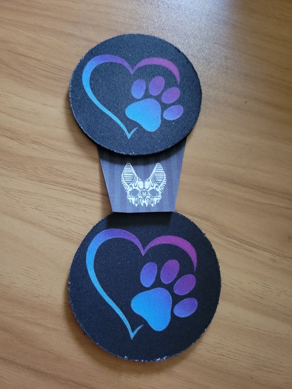 💀NEW💀 Hand Crafted Black Paw Print  Car  Coaster 2pc